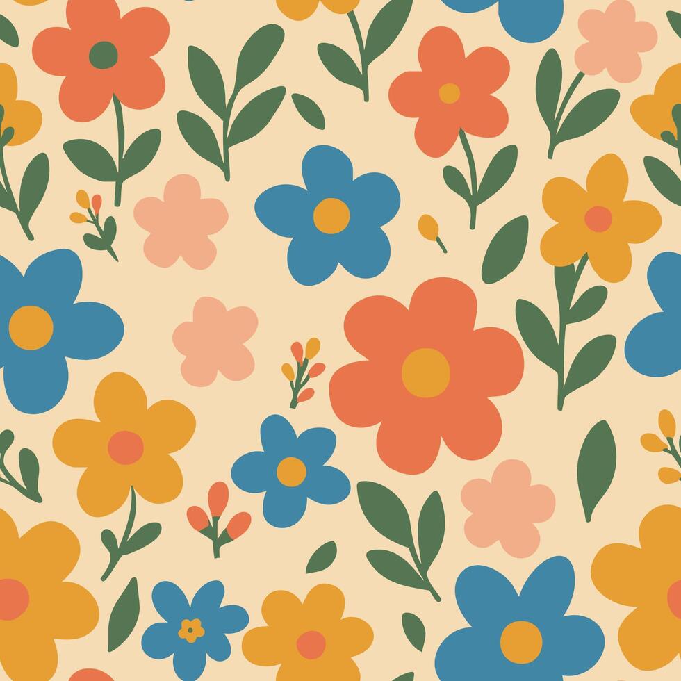Floral seamless pattern illustration vector