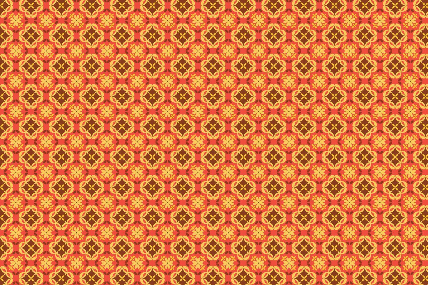 A red and yellow pattern with a diamond design vector