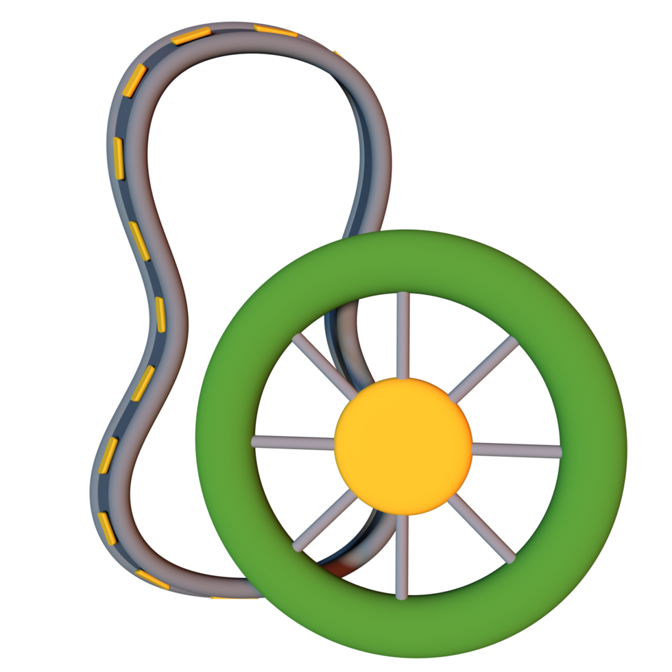 A green and yellow wheel with a yellow center png
