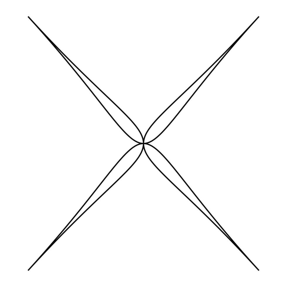 Geometric Cruciform Shape with Intersecting Petal like Forms vector