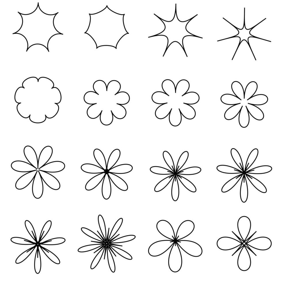 Variety of Flower Shape Outlines vector