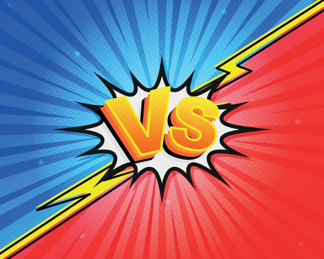 Comic book versus graphic with halftone patterns in a retro pop art style vector