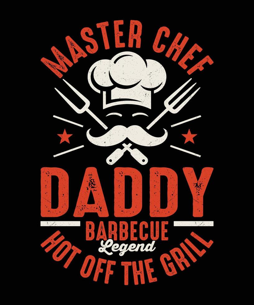 Master Chef Daddy Barbecue Hot Off the Grill Funny BBQ Dad Cooking Quote Design vector