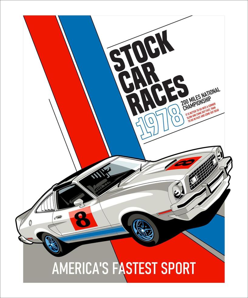 1978 stock car races poster vector