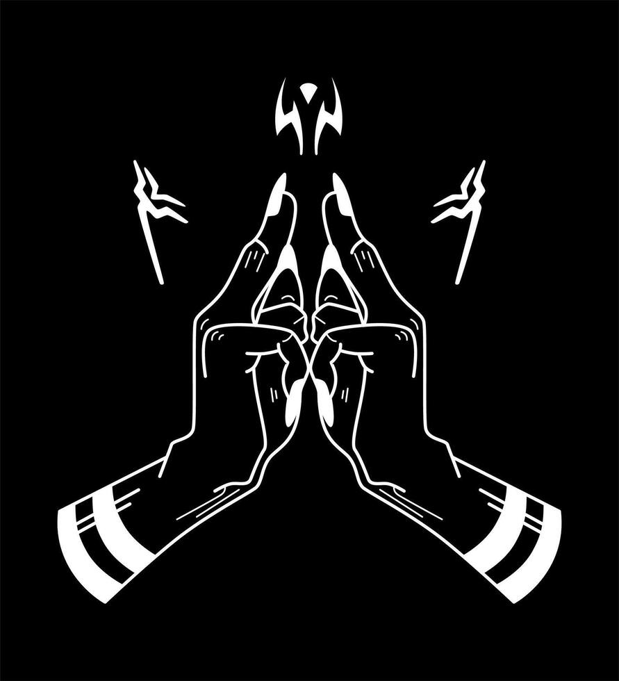 SUKUNA's Hand JUJUTSU KAISEN FANART vector