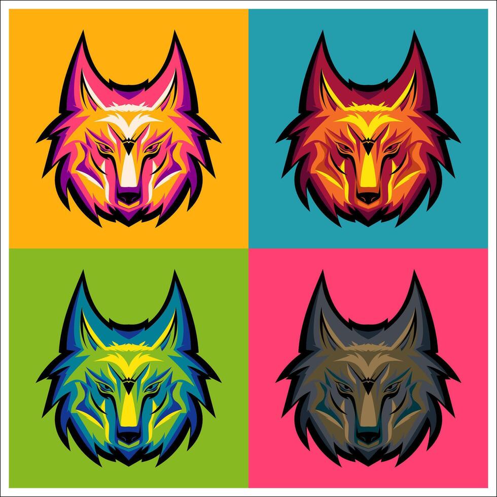 wolf ilustration art vector