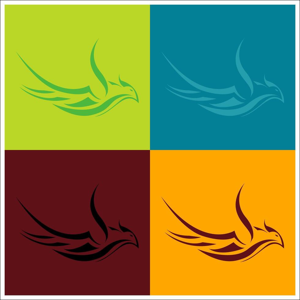 flame bird logo vector
