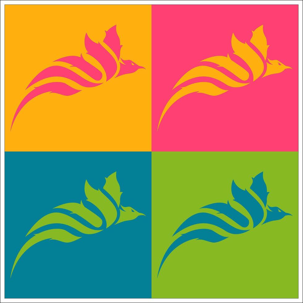 PHOENIX FLAME BIRD LOGO vector