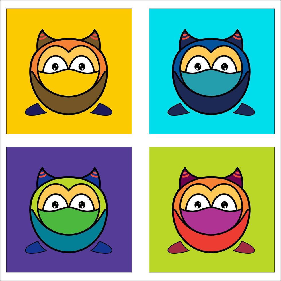 ninja bird icon vector