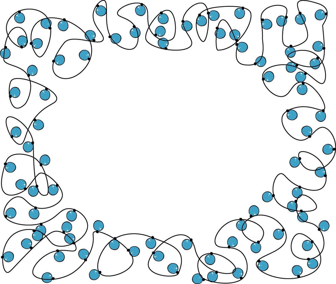 Colorful christmas lights oval in rectangle Frame template. graphic line ink illustration. design for fashion graphics, textile prints, fabrics, wallpapers. vector