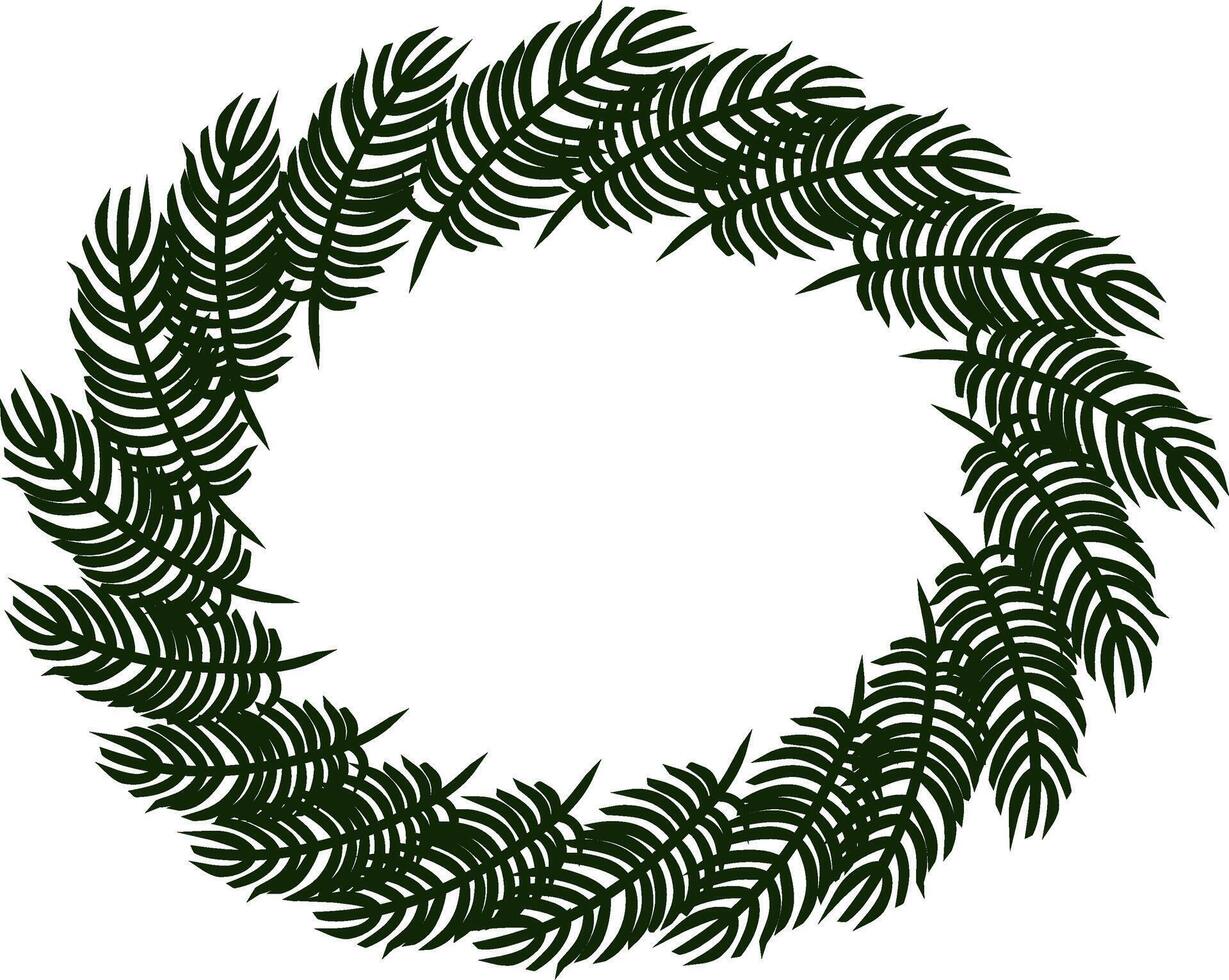 Spruce wreath oval Frame template. graphic line ink illustration. design for fashion graphics, textile prints, fabrics, wallpapers. for bedsheets, pajamas, wrapping papers. vector