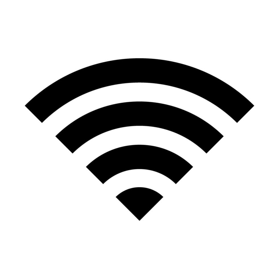 Wifi signal icon, simple black flat Wi-Fi wireless internet symbol, mobile phone wifi network sign, wi-fi icon, or wifi symbol, wifi app icon illustration isolated on white background vector