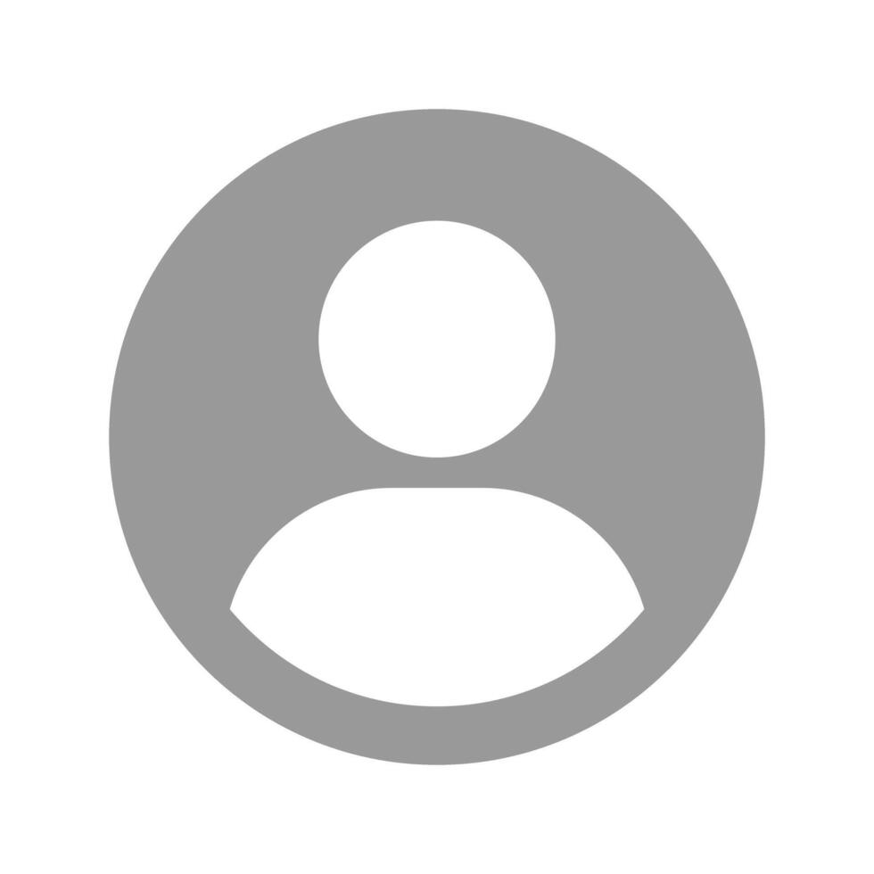 Avatar default user profile icon. Social media profile picture flat symbol round grey shape. Person icon set, gender neutral sign, isolated on a transparent background, illustration. vector