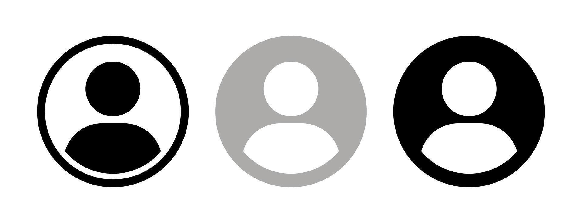 Default user profile icon set. Avatar person icon, gender neutral silhouette, social media profile picture flat symbol. User account dp symbol isolated on transparent background, illustration. vector