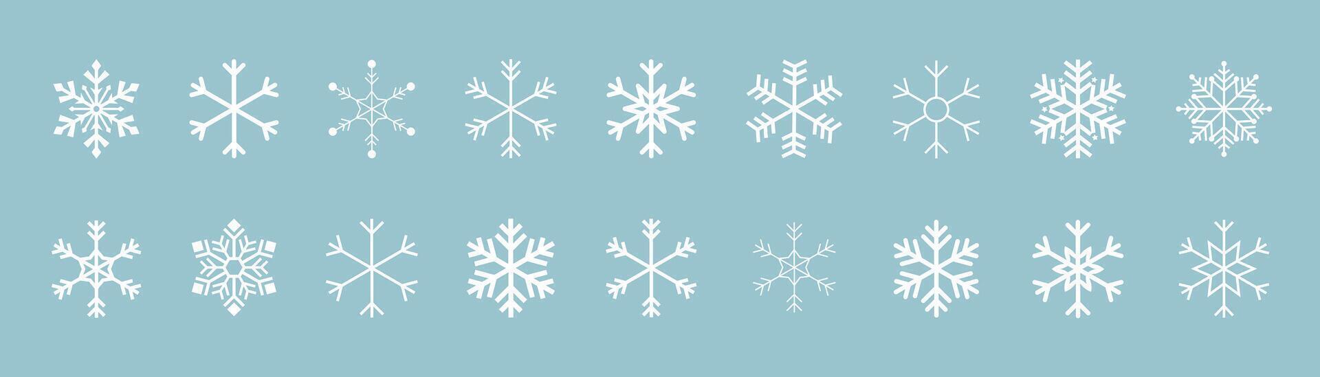 Snowflakes, thin line, and bold outline snowflakes simple icon pack, winter snowflakes template, snowflake icon set, snowflakes illustration symbols for winter, and Christmas designs vector