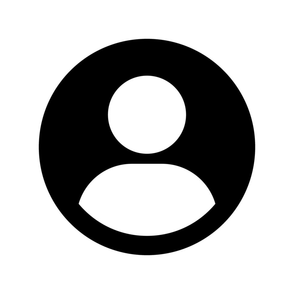 Avatar default user profile icon. Social media profile picture flat symbol in black color round shape isolated on transparent background. Person icon, gender neutral sign, illustration. vector