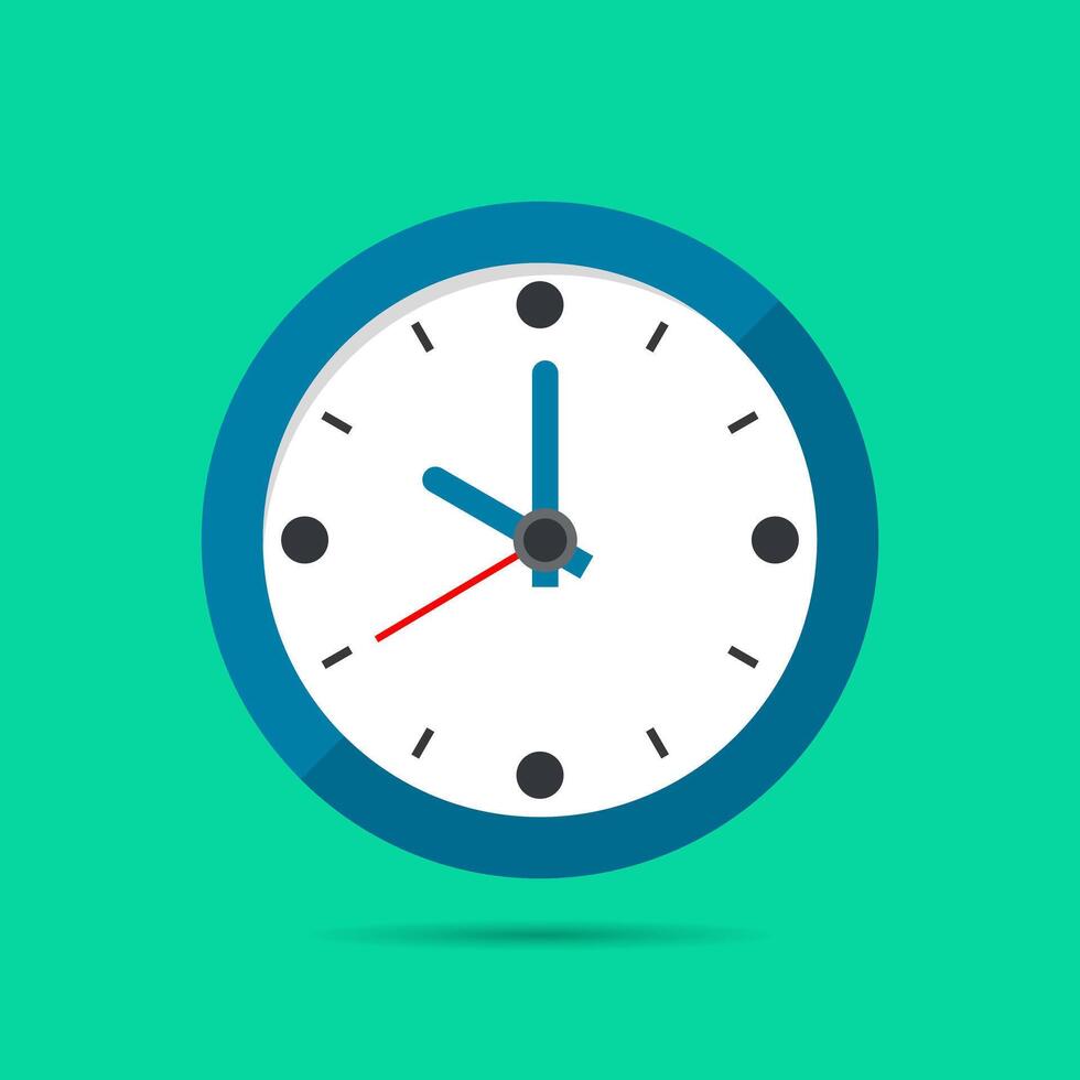 Clock icon , clock face wall in flat style, watch sign, timer clock isolated symbol, office watch clip art, business icon design concept for web, app, and creative projects. illustration. vector