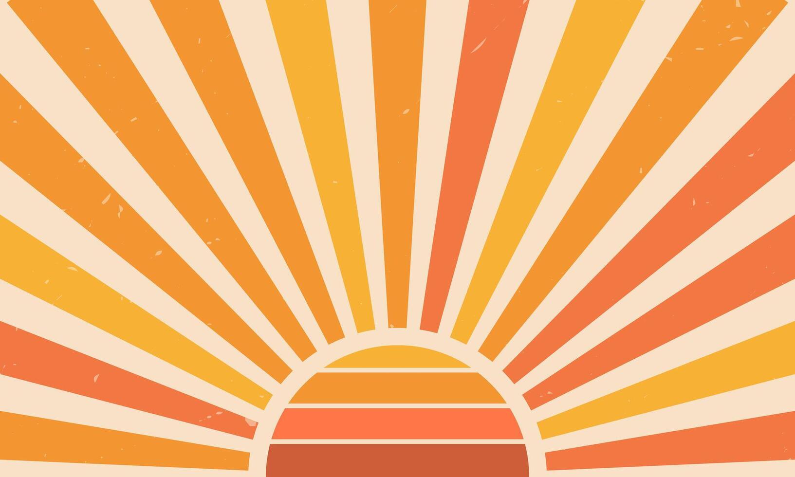 Vintage sun rays sunshine sunburst radial swirl retro grunge background. Trendy bright colours radial spiral stripes of beam 70s abstract texture pattern. Groovy summer burst swirl wallpaper. vector