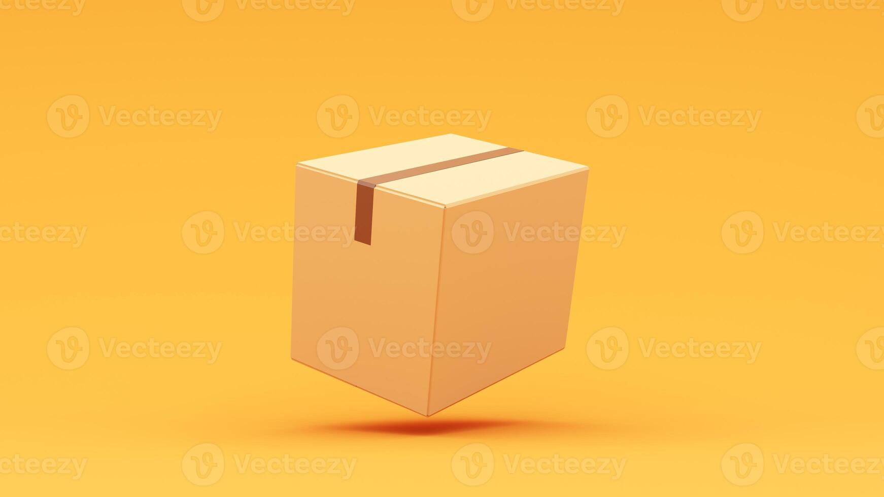 An orange box with a brown strap on it photo