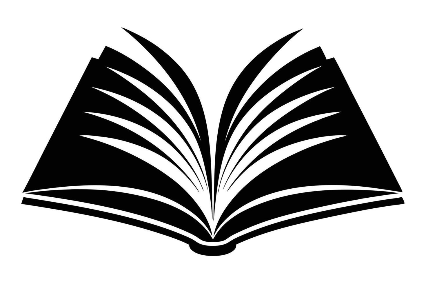 Black and White Open Book Illustration Education, Reading, and Literature Symbol vector
