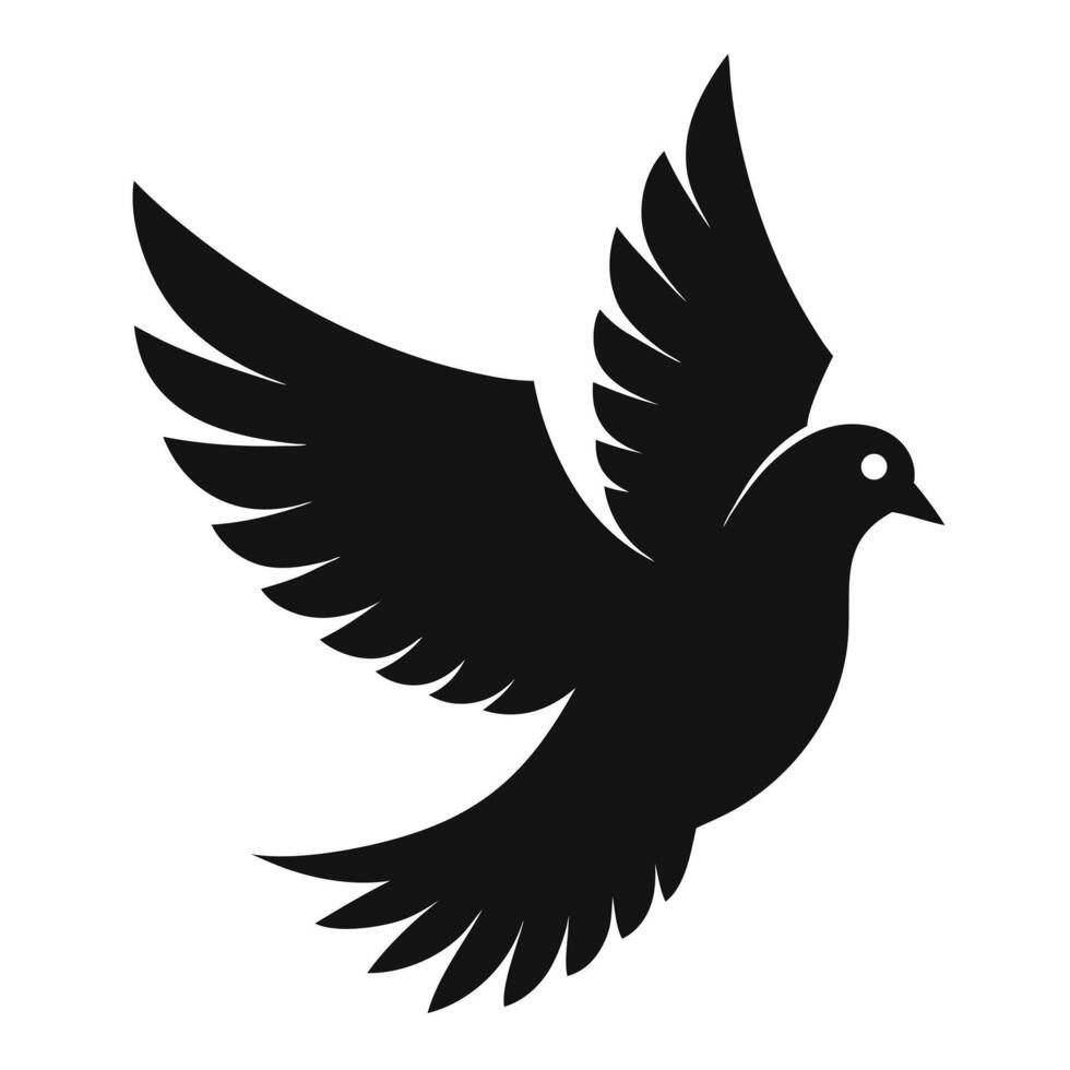 Dove in Flight Silhouette Symbol of Peace, Love, and Spiritual Guidance vector