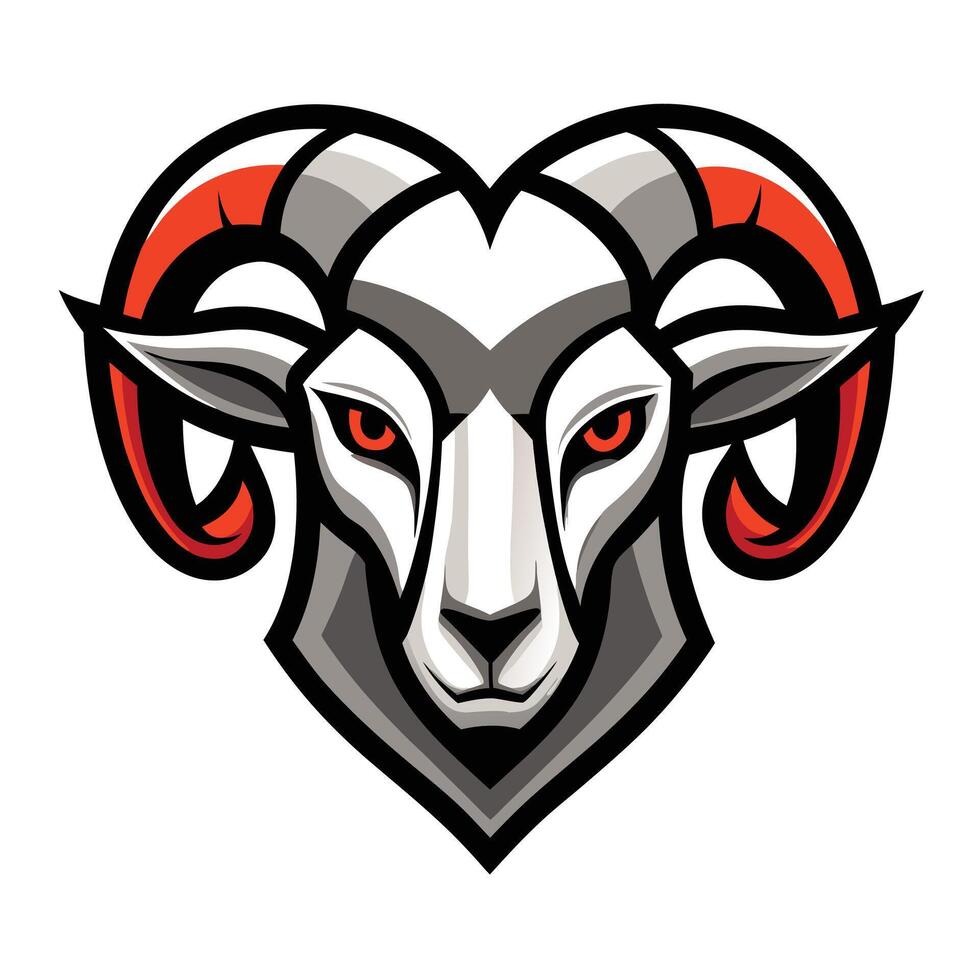 Illustration A Powerful and Detailed Ram Head with Intricate Horns Design vector