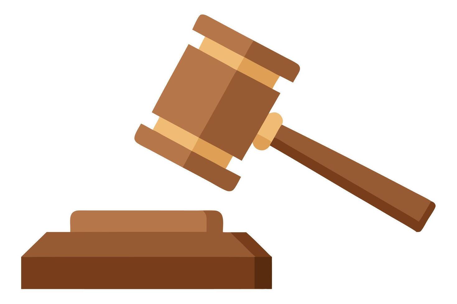 Stylized Gavel and Sounding Block Depicting Law, Justice, and Legal Proceedings vector