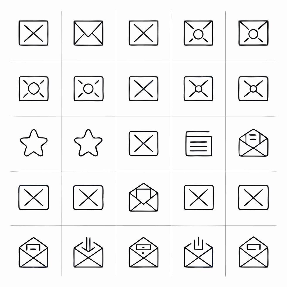 Email icons set illustration vector