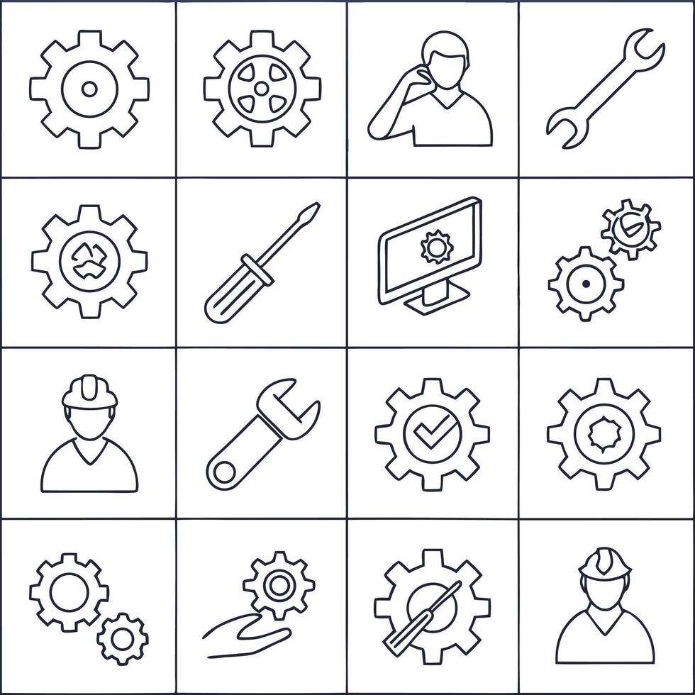 Set of gear icons and tools vector