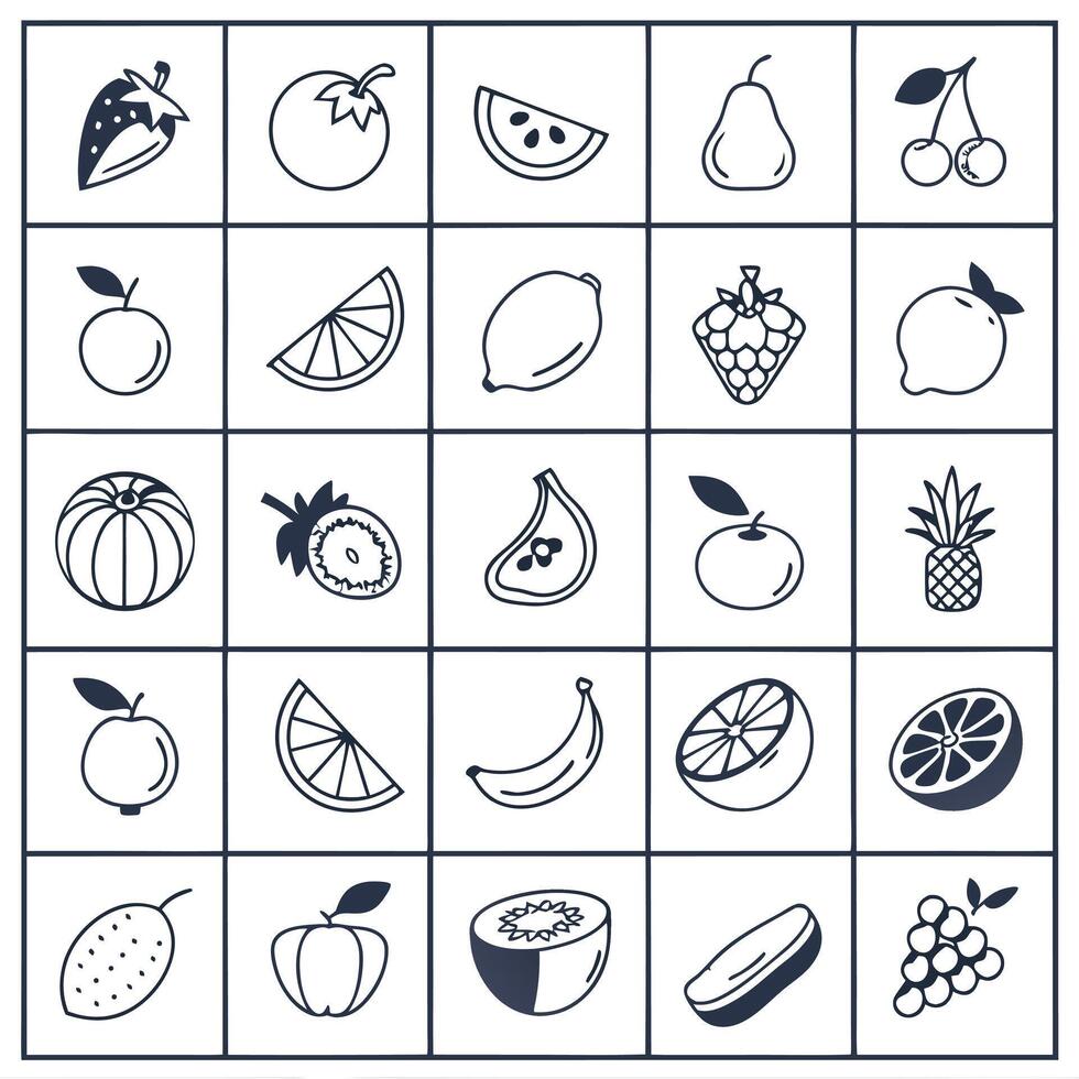 Fruit icons set illustration vector