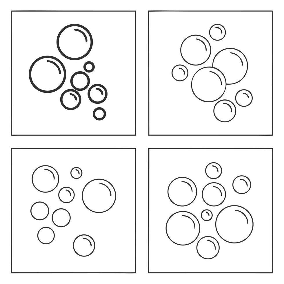 Four different types of bubbles in different shapes vector