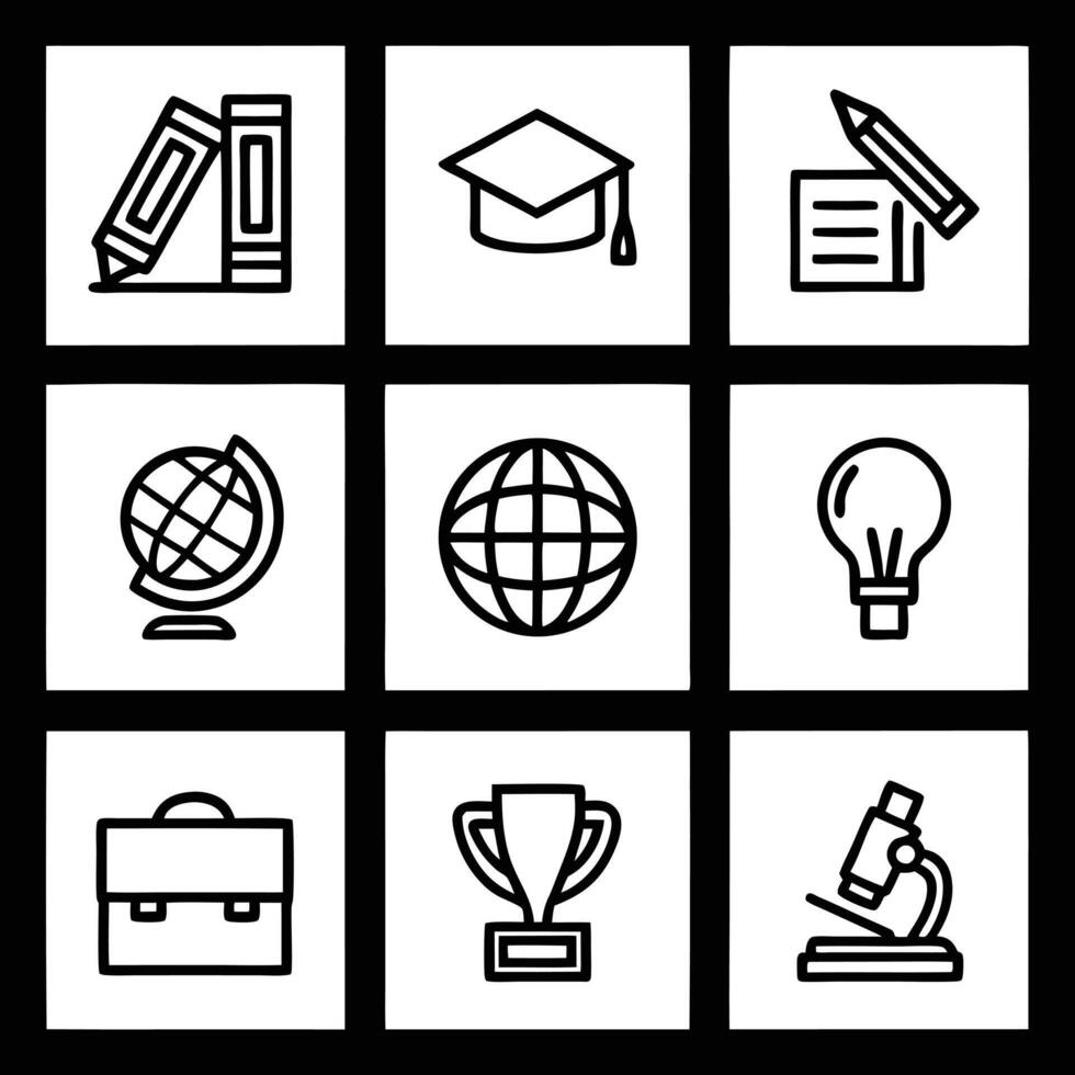 Education icons set vector