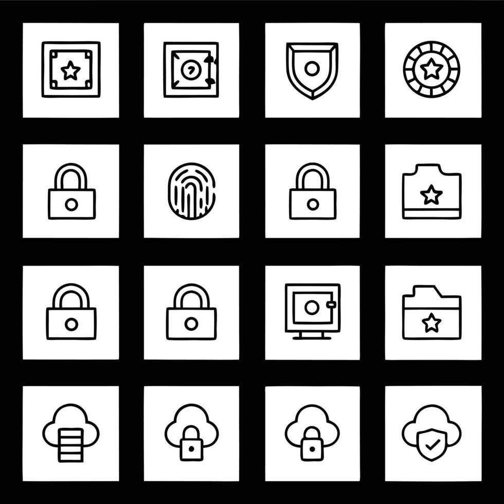 Set of security icons vector