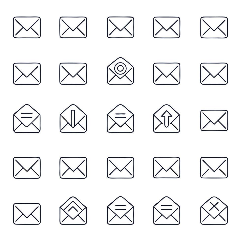 Email icons set vector