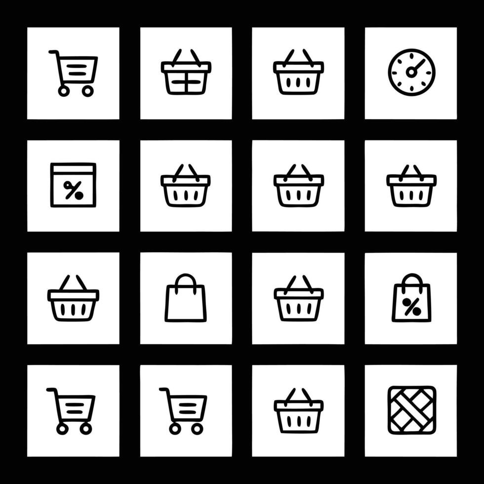 Shopping icons set vector