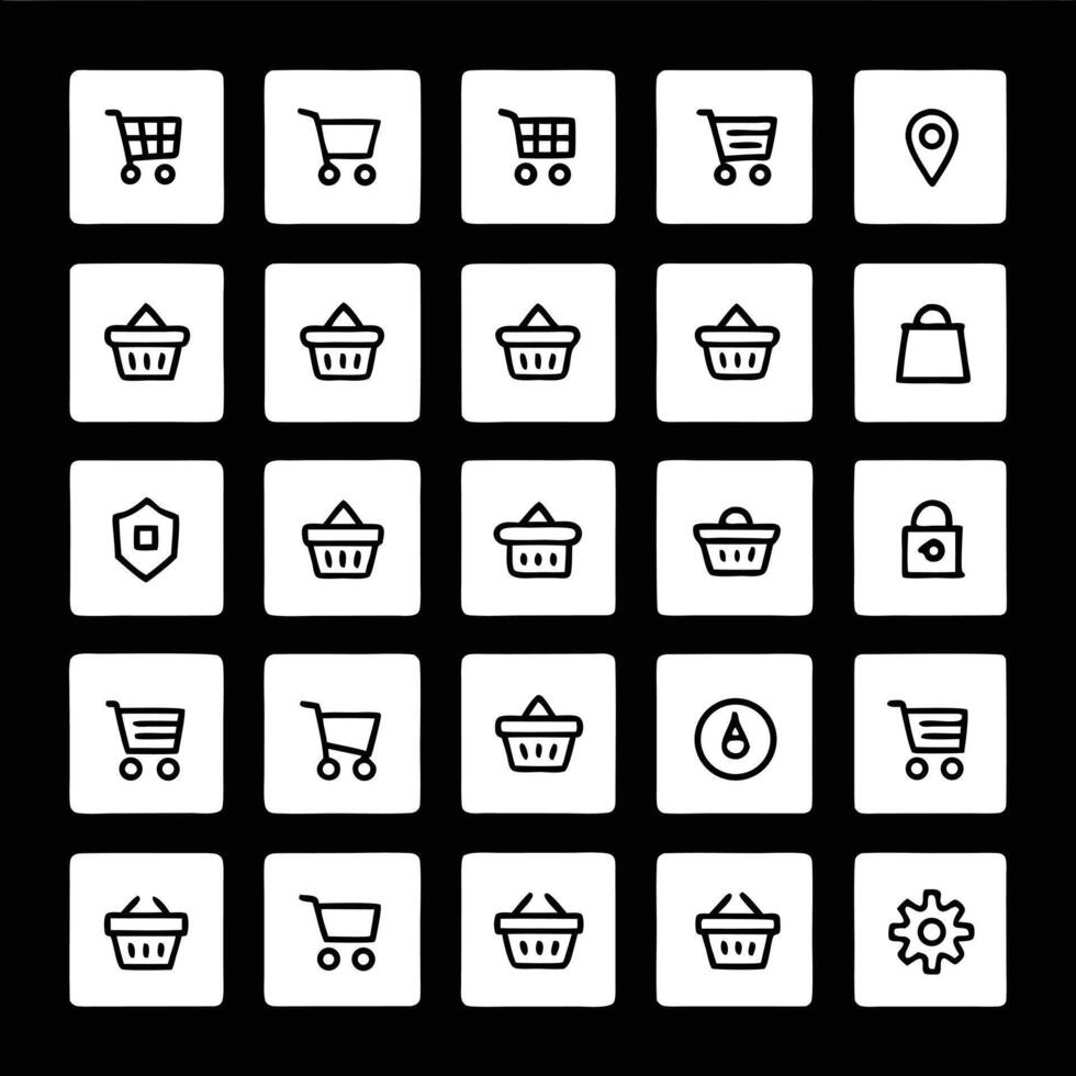 Shopping cart icons set vector