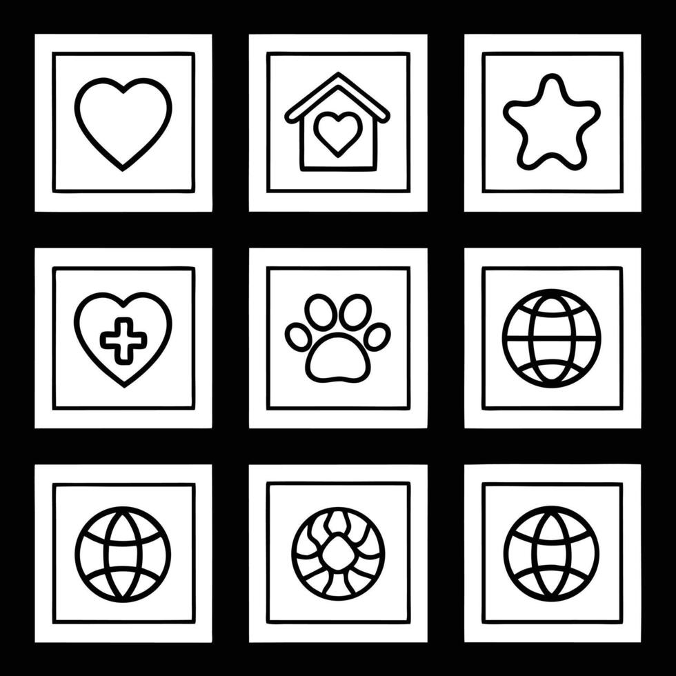 A set of icons for a website vector