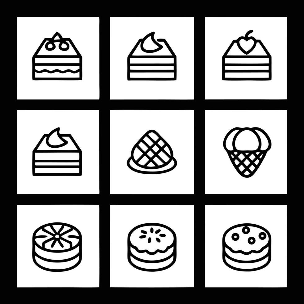 Cake icons set illustration vector
