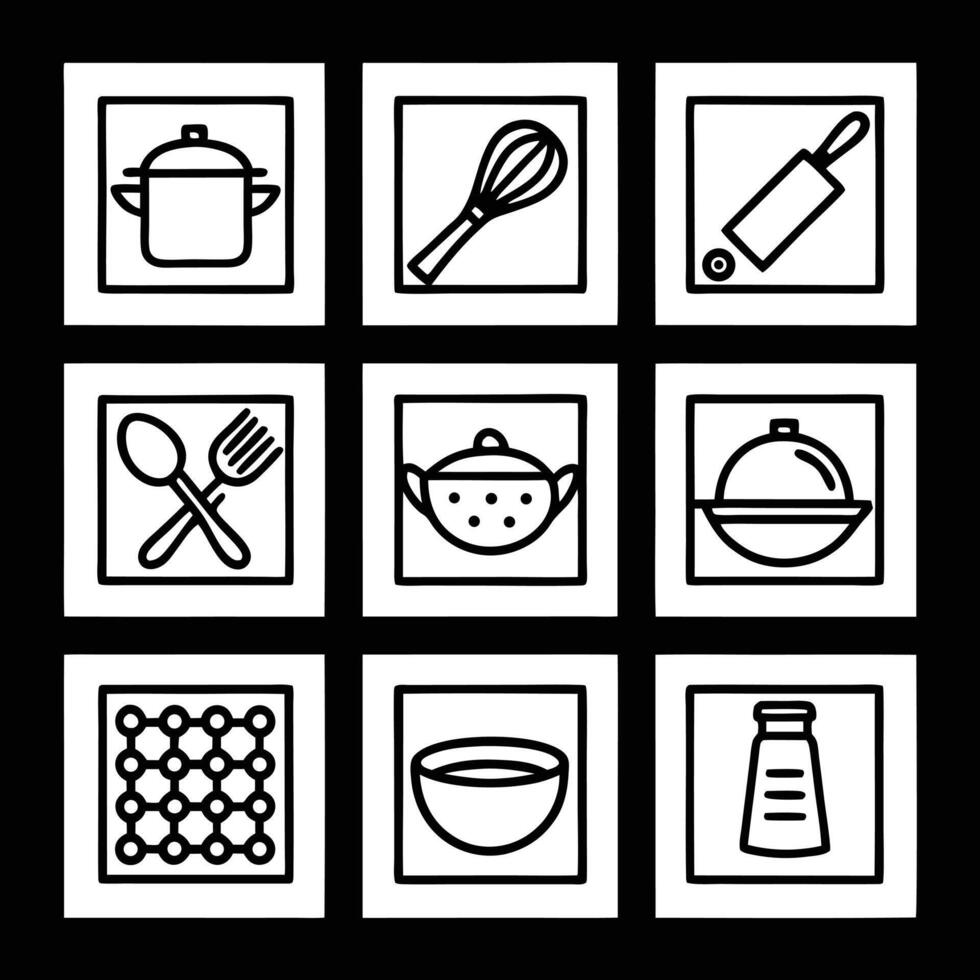 Kitchen and cooking icons set vector