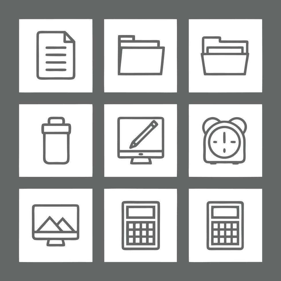 Office icons set illustration vector