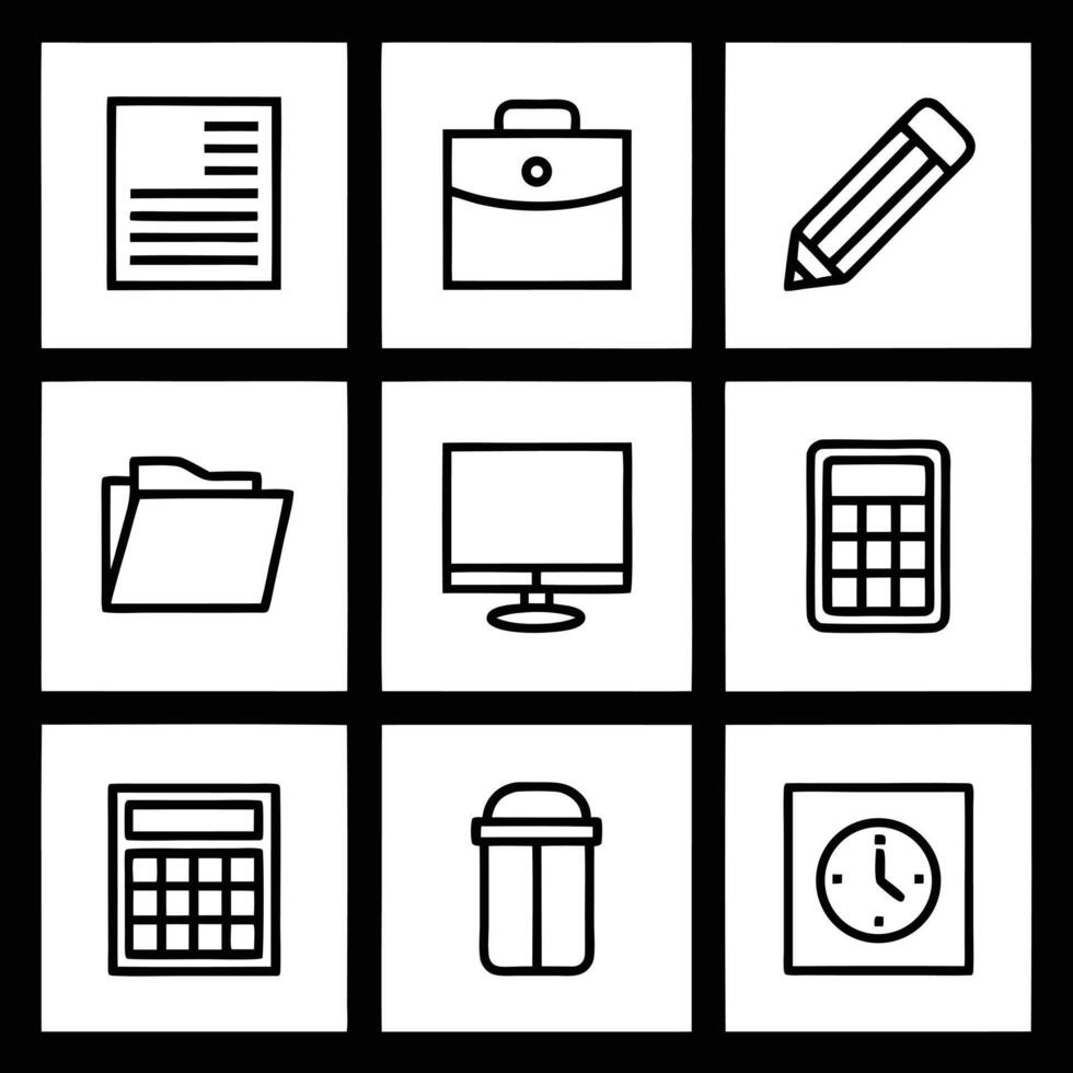 Office icons set vector