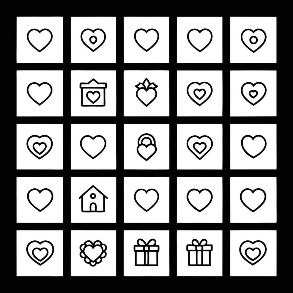 Heart icons set vector