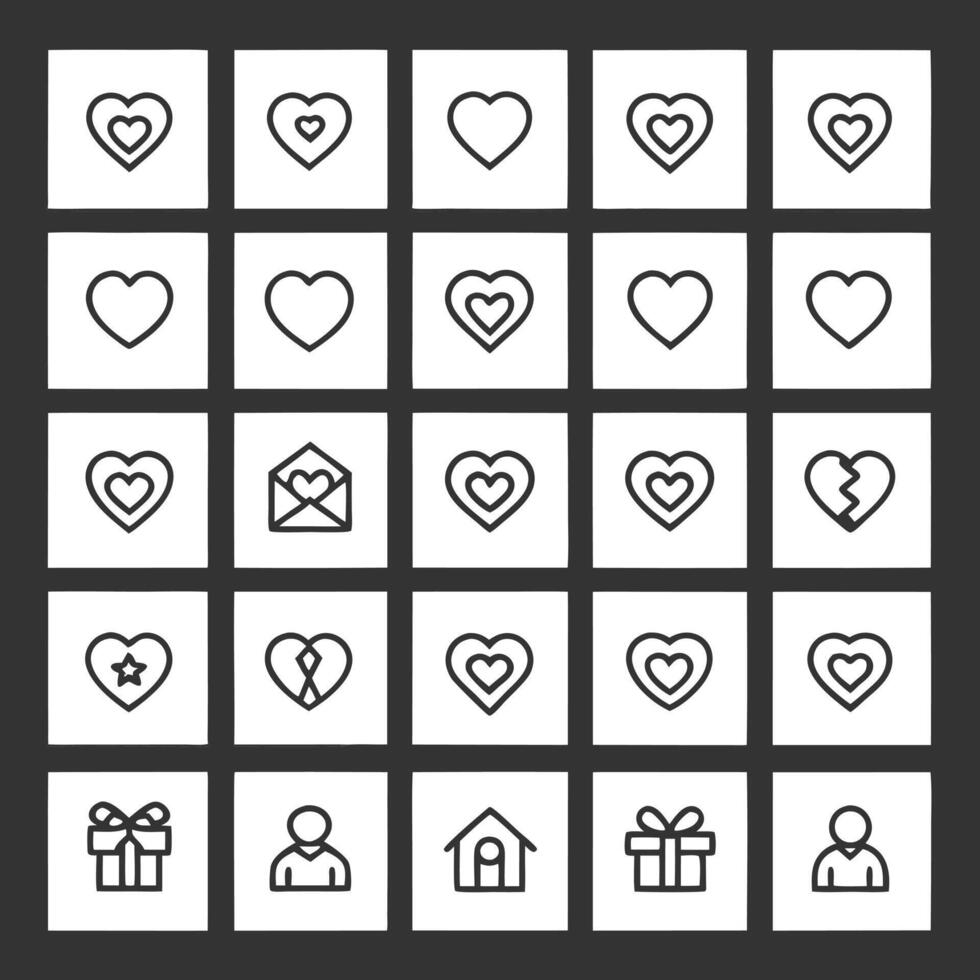 Heart icons set, illustration vector