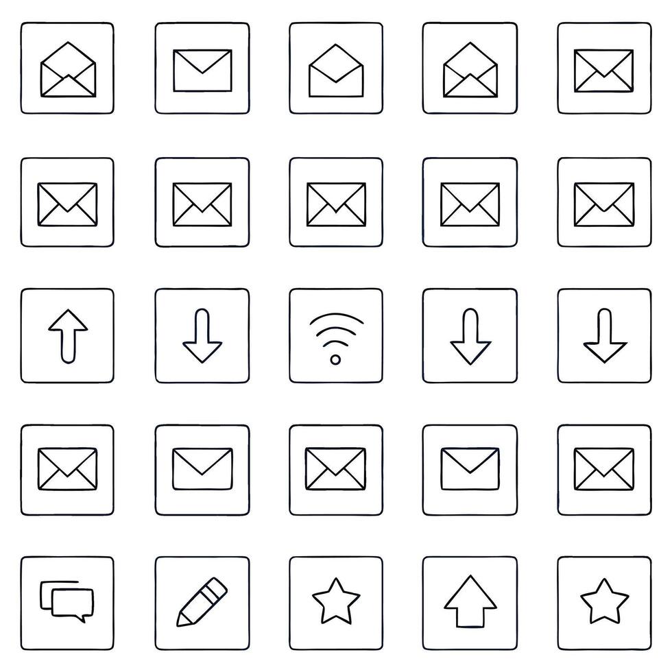 Email icons set, illustration vector