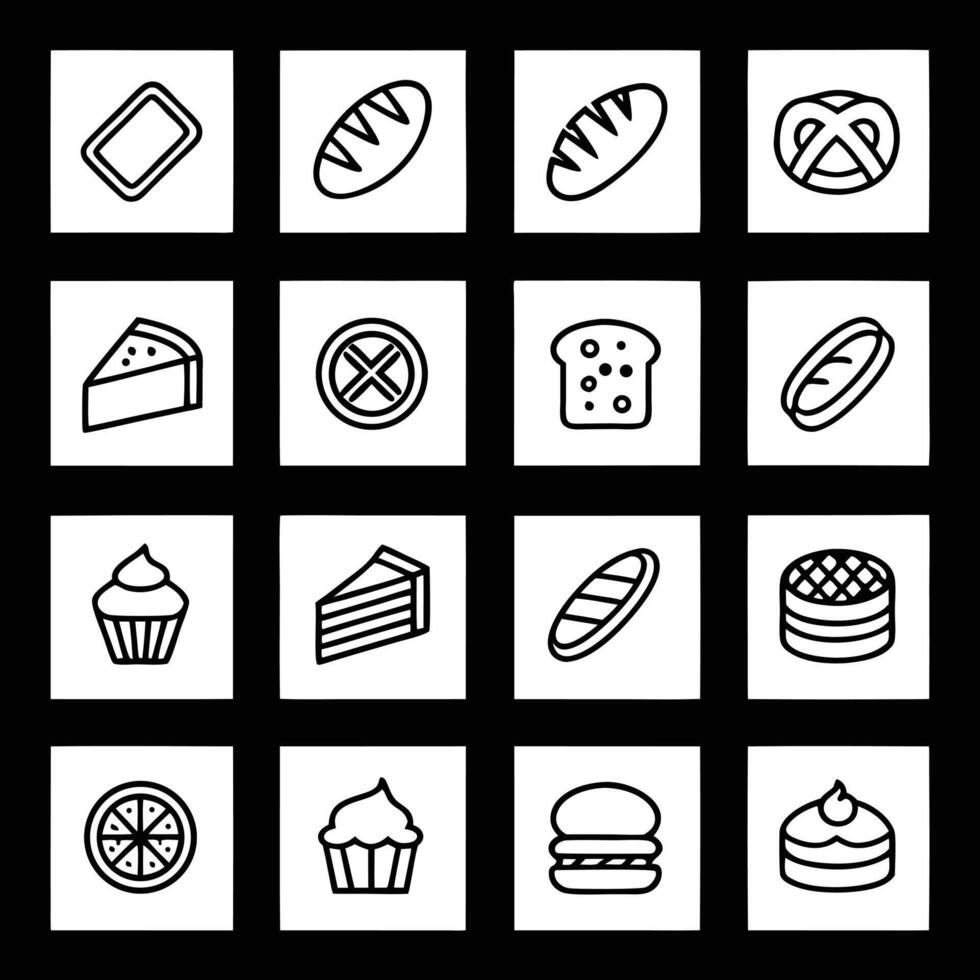 Bakery icons set illustration vector