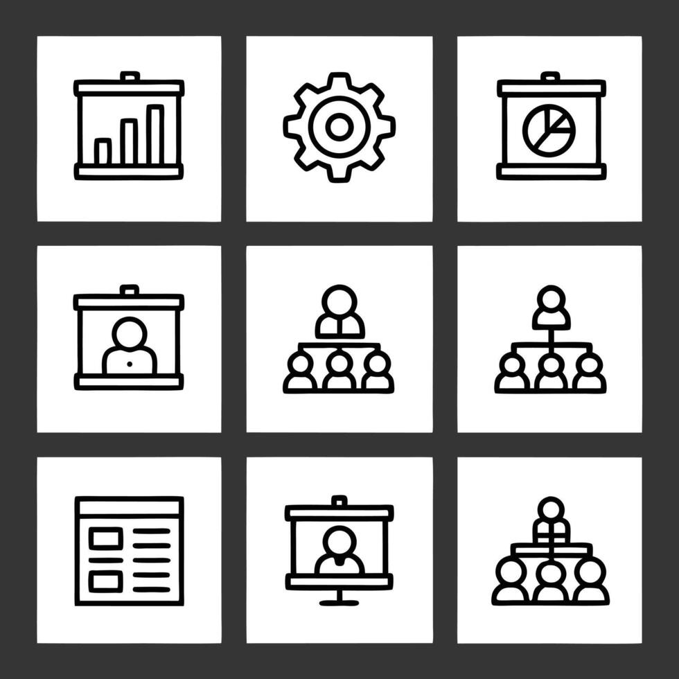 Business meeting icons set vector