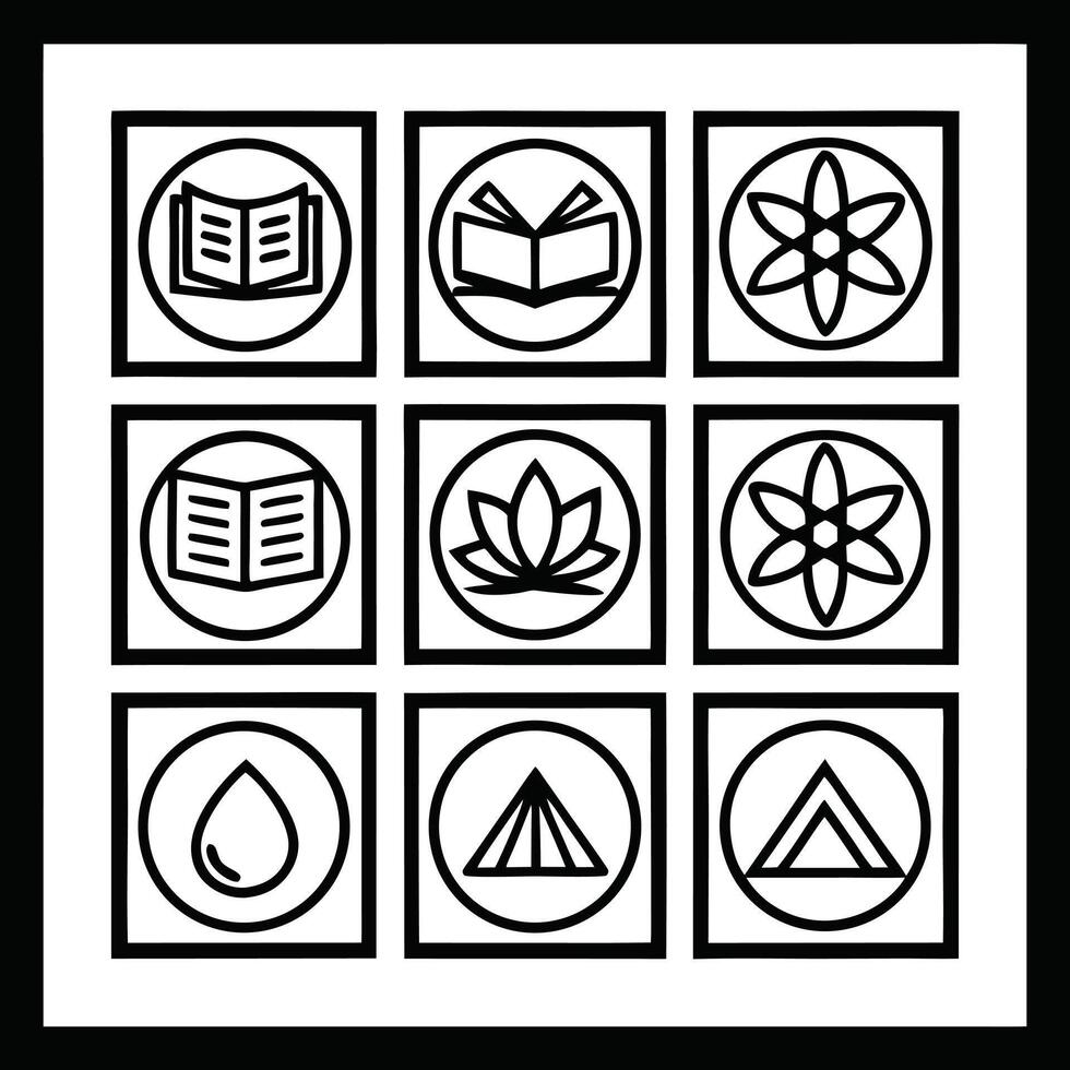 A set of icons for the education and science vector