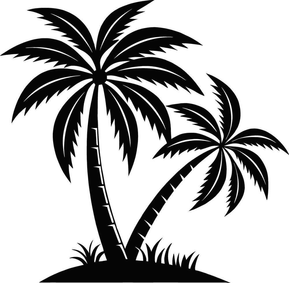 Palm trees on an island vector