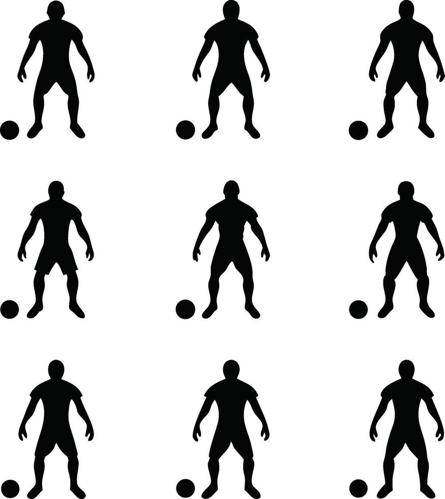 Soccer player silhouettes vector