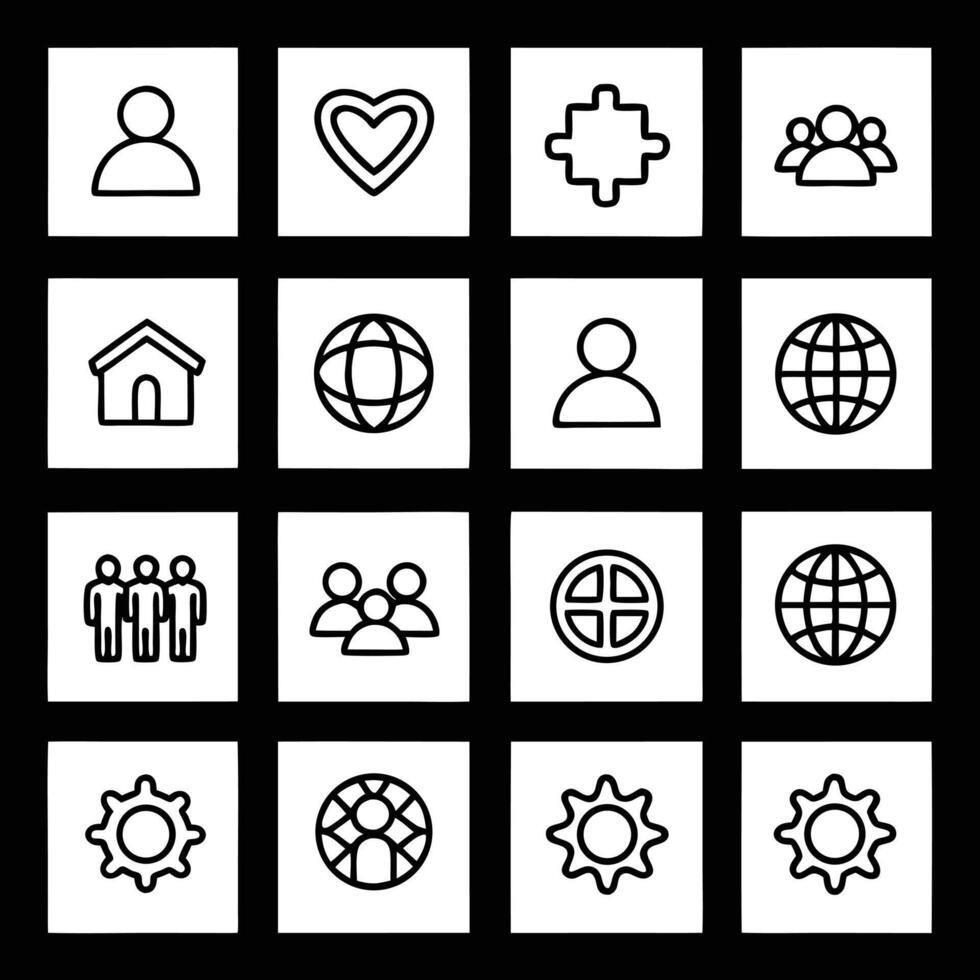 A set of icons for social media and communication vector